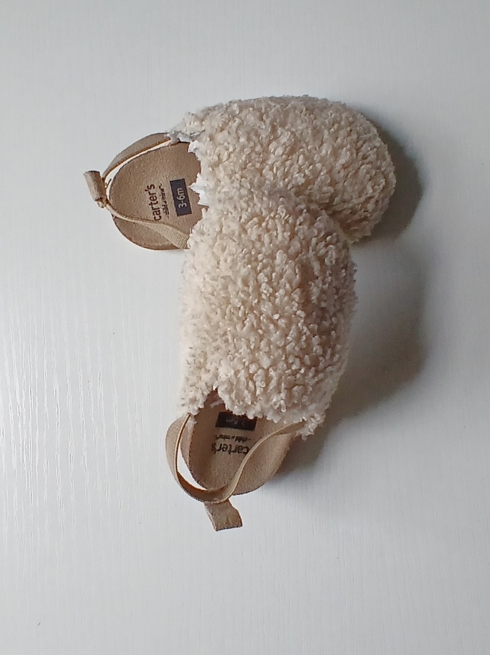Carter's Cream Sherpa Infant Slip-On Booties